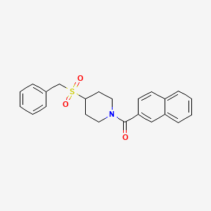 molecular formula C23H23NO3S B2645615 (4-(苯甲酰磺酰)哌啶-1-基)(萘-2-基)甲酮 CAS No. 2034308-84-2