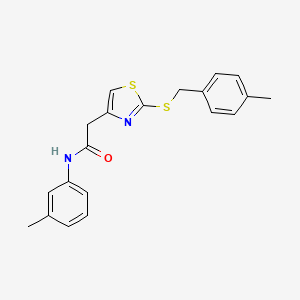 molecular formula C20H20N2OS2 B2645621 2-(2-((4-甲基苯甲基)硫代)噻唑-4-基)-N-(间甲苯基)乙酰胺 CAS No. 941984-85-6