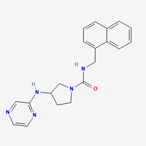 molecular formula C20H21N5O B2645637 N-(Naphthalen-1-ylmethyl)-3-(pyrazin-2-ylamino)pyrrolidine-1-carboxamide CAS No. 2380068-02-8