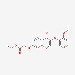 molecular formula C21H20O7 B2645638 乙酸2-((3-(2-乙氧基苯氧基)-4-氧代-4H-色烯-7-基)氧基)乙酯 CAS No. 855000-84-9