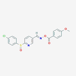 N-({6-[(4-chlorophenyl)sulfinyl]-3-pyridinyl}methylene)-N-[(4-methoxybenzoyl)oxy]amine