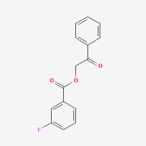 molecular formula C15H11IO3 B2645655 Benzoic acid, 3-iodo-, 2-oxo-2-phenylethyl ester CAS No. 55153-30-5