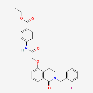 Ethyl 4-(2-((2-(2-fluorobenzyl)-1-oxo-1,2,3,4-tetrahydroisoquinolin-5-yl)oxy)acetamido)benzoate