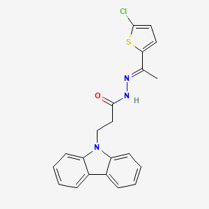 3-(9H-carbazol-9-yl)-N'-[(1E)-1-(5-chlorothiophen-2-yl)ethylidene]propanehydrazide