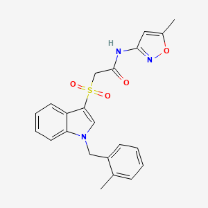 2-((1-(2-methylbenzyl)-1H-indol-3-yl)sulfonyl)-N-(5-methylisoxazol-3-yl)acetamide