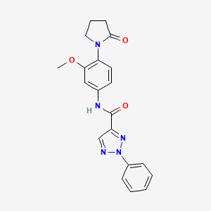 molecular formula C20H19N5O3 B2645684 N-(3-甲氧基-4-(2-羰基吡咯烷-1-基)苯基)-2-苯基-2H-1,2,3-三唑-4-甲酰胺 CAS No. 1324523-87-6