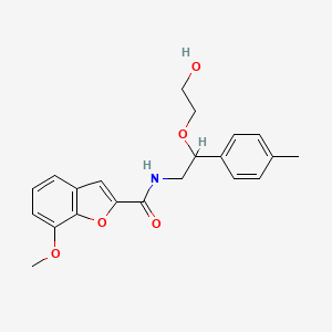 molecular formula C21H23NO5 B2645685 N-(2-(2-hydroxyethoxy)-2-(p-tolyl)ethyl)-7-methoxybenzofuran-2-carboxamide CAS No. 1787903-29-0