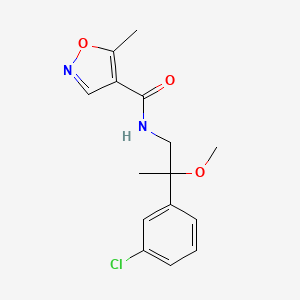 B2645688 N-(2-(3-chlorophenyl)-2-methoxypropyl)-5-methylisoxazole-4-carboxamide CAS No. 1795456-37-9