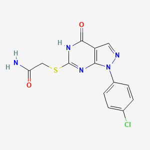 molecular formula C13H10ClN5O2S B2645689 2-((1-(4-chlorophenyl)-4-oxo-4,5-dihydro-1H-pyrazolo[3,4-d]pyrimidin-6-yl)thio)acetamide CAS No. 1005307-14-1