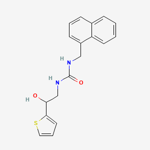 molecular formula C18H18N2O2S B2645696 1-(2-Hydroxy-2-(thiophen-2-yl)ethyl)-3-(naphthalen-1-ylmethyl)urea CAS No. 1351658-93-9