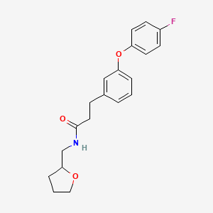 molecular formula C20H22FNO3 B2645704 3-(3-(4-fluorophenoxy)phenyl)-N-((tetrahydrofuran-2-yl)methyl)propanamide CAS No. 1207034-52-3