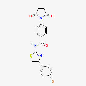 molecular formula C20H14BrN3O3S B2645705 N-(4-(4-bromophenyl)thiazol-2-yl)-4-(2,5-dioxopyrrolidin-1-yl)benzamide CAS No. 313405-87-7