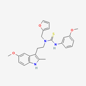 molecular formula C25H27N3O3S B2645707 1-(furan-2-ylmethyl)-1-(2-(5-methoxy-2-methyl-1H-indol-3-yl)ethyl)-3-(3-methoxyphenyl)thiourea CAS No. 851937-31-0