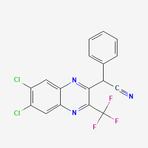 molecular formula C17H8Cl2F3N3 B2645715 2-[6,7-Dichloro-3-(trifluoromethyl)quinoxalin-2-yl]-2-phenylacetonitrile CAS No. 478046-50-3