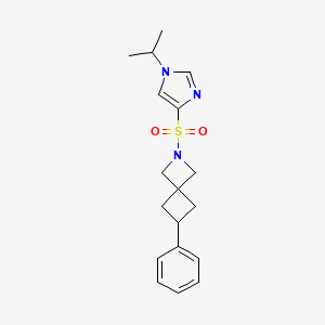 molecular formula C18H23N3O2S B2645716 6-Phenyl-2-(1-propan-2-ylimidazol-4-yl)sulfonyl-2-azaspiro[3.3]heptane CAS No. 2380043-17-2