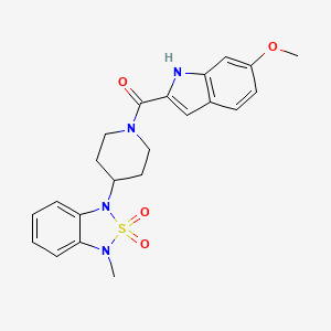 molecular formula C22H24N4O4S B2645726 (6-methoxy-1H-indol-2-yl)(4-(3-methyl-2,2-dioxidobenzo[c][1,2,5]thiadiazol-1(3H)-yl)piperidin-1-yl)methanone CAS No. 2034297-22-6