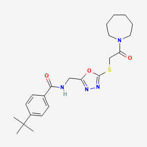N-((5-((2-(azepan-1-yl)-2-oxoethyl)thio)-1,3,4-oxadiazol-2-yl)methyl)-4-(tert-butyl)benzamide
