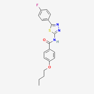 molecular formula C19H18FN3O2S B2645743 4-butoxy-N-[5-(4-fluorophenyl)-1,3,4-thiadiazol-2-yl]benzamide CAS No. 391228-12-9