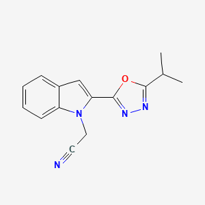 2-(2-(5-isopropyl-1,3,4-oxadiazol-2-yl)-1H-indol-1-yl)acetonitrile