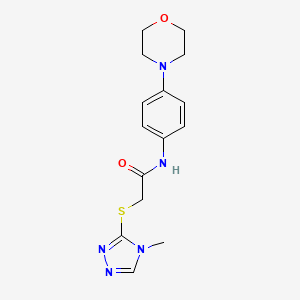 molecular formula C15H19N5O2S B2645753 2-[(4-methyl-4H-1,2,4-triazol-3-yl)sulfanyl]-N-(4-morpholinophenyl)acetamide CAS No. 379696-95-4