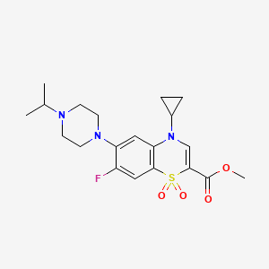molecular formula C20H26FN3O4S B2645762 4-环丙基-7-氟-6-(4-异丙基哌嗪-1-基)-4H-苯并[b][1,4]噻嗪-2-羧酸甲酯 1,1-二氧化物 CAS No. 1116010-23-1