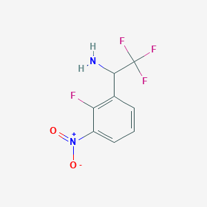 molecular formula C8H6F4N2O2 B2645771 2,2,2-三氟-1-(2-氟-3-硝基苯基)乙胺 CAS No. 1391302-88-7