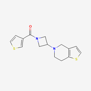 molecular formula C15H16N2OS2 B2645791 （3-（6,7-二氢噻吩并[3,2-c]吡啶-5(4H)-基）氮杂环丁-1-基）（噻吩-3-基）甲酮 CAS No. 2034293-32-6