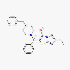 molecular formula C25H29N5OS B2645792 5-((4-Benzylpiperazin-1-yl)(m-tolyl)methyl)-2-ethylthiazolo[3,2-b][1,2,4]triazol-6-ol CAS No. 898367-41-4