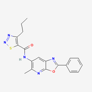 molecular formula C19H17N5O2S B2645803 N-(5-methyl-2-phenyloxazolo[5,4-b]pyridin-6-yl)-4-propyl-1,2,3-thiadiazole-5-carboxamide CAS No. 2034423-00-0