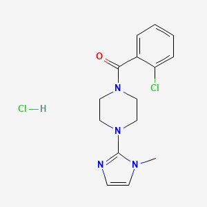 molecular formula C15H18Cl2N4O B2645812 (2-chlorophenyl)(4-(1-methyl-1H-imidazol-2-yl)piperazin-1-yl)methanone hydrochloride CAS No. 1189918-47-5