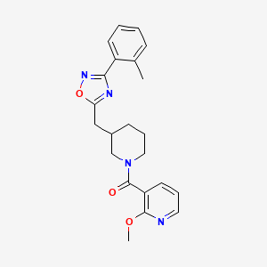 (2-Methoxypyridin-3-yl)(3-((3-(o-tolyl)-1,2,4-oxadiazol-5-yl)methyl)piperidin-1-yl)methanone