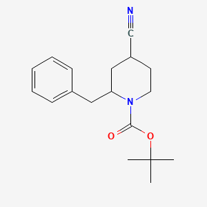 molecular formula C18H24N2O2 B2645826 叔丁基2-苯甲基-4-氰基哌啶-1-羧酸酯 CAS No. 1251842-93-9