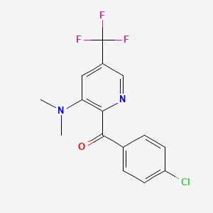 molecular formula C15H12ClF3N2O B2645832 (4-氯苯基)[3-(二甲氨基)-5-(三氟甲基)-2-吡啶基]甲酮 CAS No. 306977-47-9