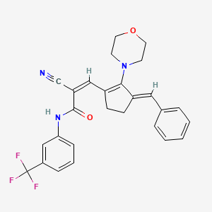 (Z)-3-[(3E)-3-Benzylidene-2-morpholin-4-ylcyclopenten-1-yl]-2-cyano-N-[3-(trifluoromethyl)phenyl]prop-2-enamide