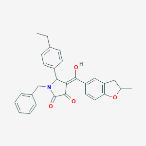 molecular formula C29H27NO4 B264584 1-benzyl-5-(4-ethylphenyl)-3-hydroxy-4-[(2-methyl-2,3-dihydro-1-benzofuran-5-yl)carbonyl]-1,5-dihydro-2H-pyrrol-2-one 