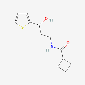 molecular formula C12H17NO2S B2645840 N-(3-hydroxy-3-(thiophen-2-yl)propyl)cyclobutanecarboxamide CAS No. 1421453-70-4