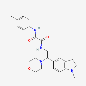 molecular formula C25H32N4O3 B2645843 N1-(4-ethylphenyl)-N2-(2-(1-methylindolin-5-yl)-2-morpholinoethyl)oxalamide CAS No. 921924-53-0