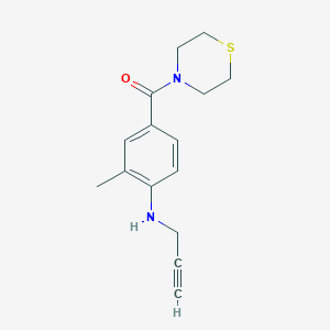 molecular formula C15H18N2OS B2645847 [3-Methyl-4-(prop-2-ynylamino)phenyl]-thiomorpholin-4-ylmethanone CAS No. 1424540-04-4