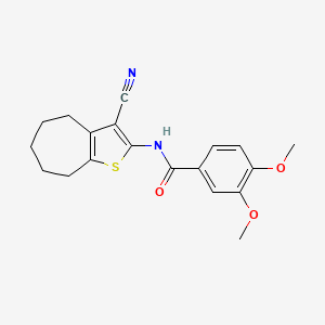 N-(3-cyano-5,6,7,8-tetrahydro-4H-cyclohepta[b]thiophen-2-yl)-3,4-dimethoxybenzamide