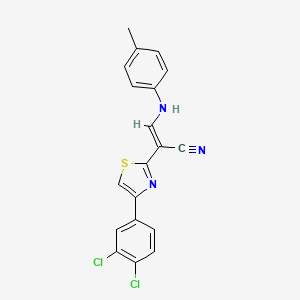 (2E)-2-[4-(3,4-dichlorophenyl)-1,3-thiazol-2-yl]-3-[(4-methylphenyl)amino]prop-2-enenitrile
