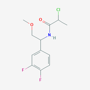 molecular formula C12H14ClF2NO2 B2645862 2-Chloro-N-[1-(3,4-difluorophenyl)-2-methoxyethyl]propanamide CAS No. 2411295-63-9