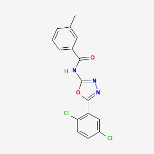 molecular formula C16H11Cl2N3O2 B2645864 N-[5-(2,5-二氯苯基)-1,3,4-恶二唑-2-基]-3-甲基苯甲酰胺 CAS No. 891131-67-2