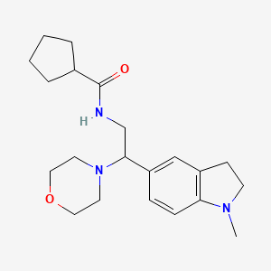 N-(2-(1-methylindolin-5-yl)-2-morpholinoethyl)cyclopentanecarboxamide