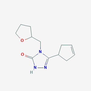 molecular formula C12H17N3O2 B2645868 3-(环戊-3-烯-1-基)-4-[(氧杂环己烷-2-基)甲基]-4,5-二氢-1H-1,2,4-三唑-5-酮 CAS No. 2201736-94-7