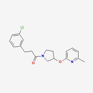 molecular formula C19H21ClN2O2 B2645870 3-(3-氯苯基)-1-(3-((6-甲基吡啶-2-基)氧)吡咯烷-1-基)丙-1-酮 CAS No. 1903917-86-1