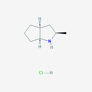 molecular formula C8H16ClN B2645872 （2R,3As,6aS）-2-甲基-1,2,3,3a,4,5,6,6a-八氢环戊[b]吡咯；盐酸盐 CAS No. 2503155-78-8