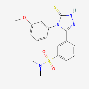 3-[4-(3-methoxyphenyl)-5-sulfanyl-4H-1,2,4-triazol-3-yl]-N,N-dimethylbenzene-1-sulfonamide