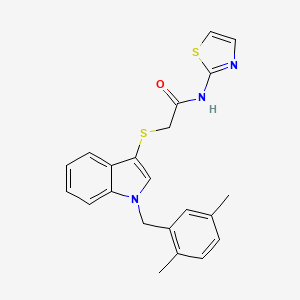 2-((1-(2,5-dimethylbenzyl)-1H-indol-3-yl)thio)-N-(thiazol-2-yl)acetamide