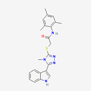 2-((5-(1H-indol-3-yl)-4-methyl-4H-1,2,4-triazol-3-yl)thio)-N-mesitylacetamide