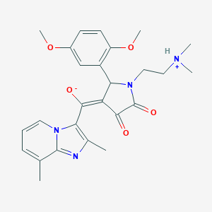 molecular formula C26H30N4O5 B264590 (E)-{2-(2,5-dimethoxyphenyl)-1-[2-(dimethylammonio)ethyl]-4,5-dioxopyrrolidin-3-ylidene}(2,8-dimethylimidazo[1,2-a]pyridin-3-yl)methanolate 